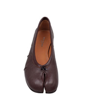 MAISON MARGIELA BROWN LEATHER TABI BALLERINA