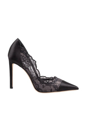 JIMMY CHOO DECOLLETE' BRIGITTE IN PIZZO E MESH COLORE NERO