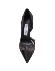 JIMMY CHOO DECOLLETE' BRIGITTE IN PIZZO E MESH COLORE NERO