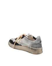 AUTRY SNEAKERS SUPERVINTAGE IN PELLE BIANCA NERA E ARGENTO