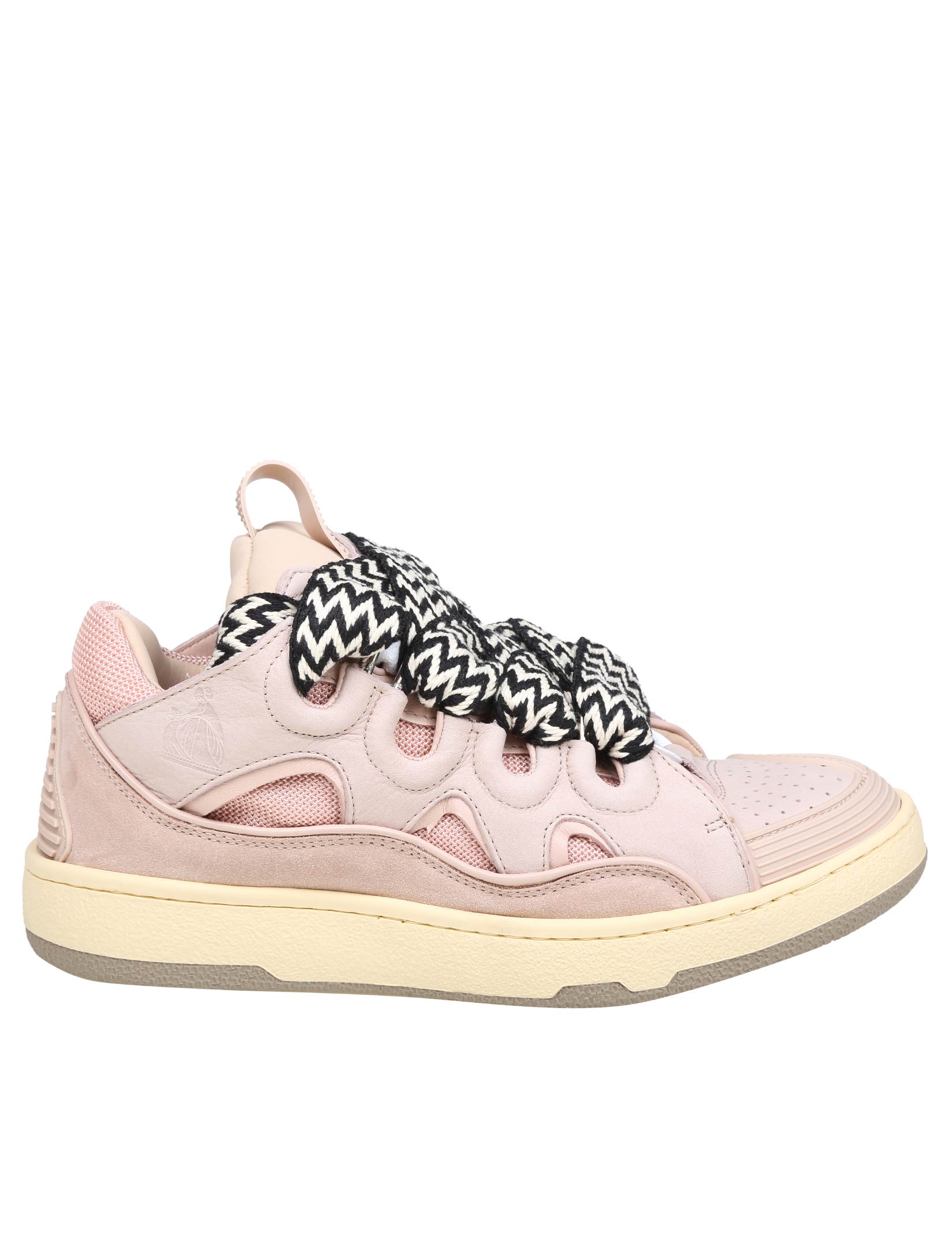 LANVIN CURB SNEAKERS IN PINK LEATHER