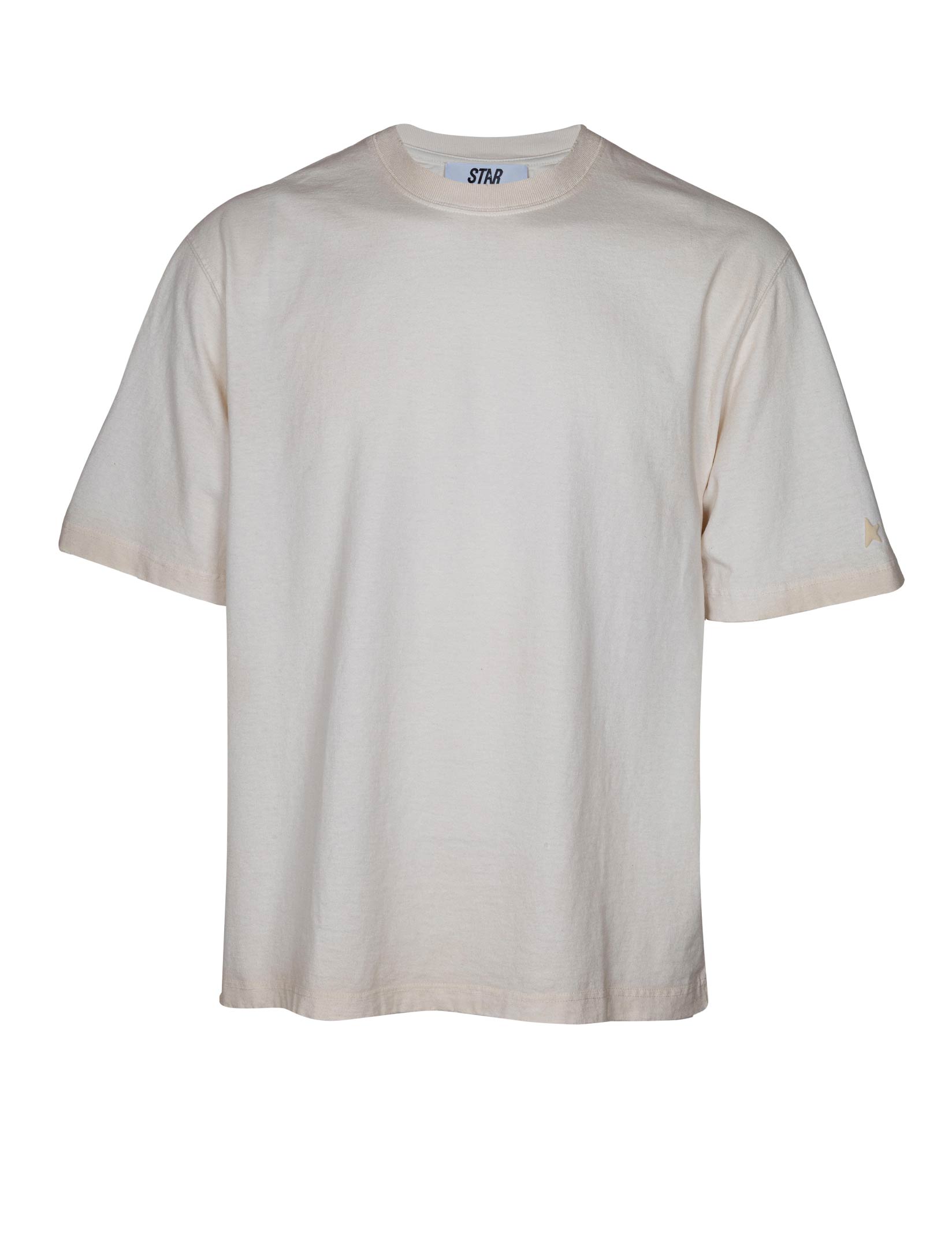 GOLDEN GOOSE T-SHIRT STAR COLORE BIANCO