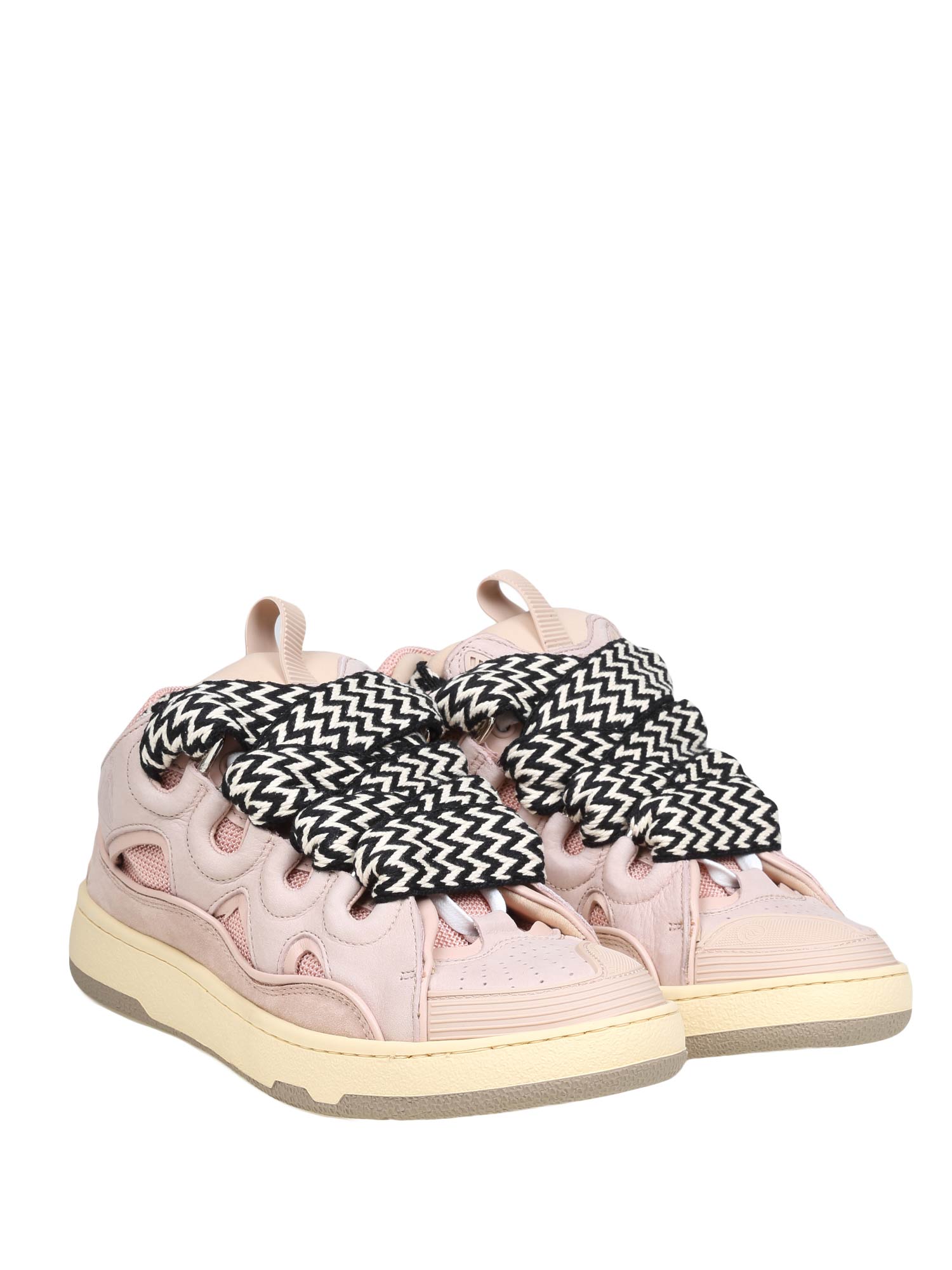 LANVIN CURB SNEAKERS IN PINK LEATHER