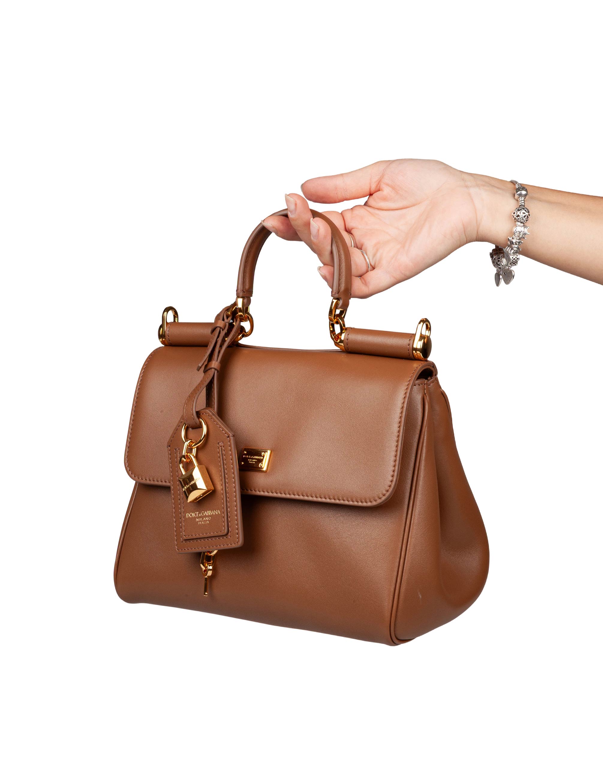 DOLCE & GABBANA MY SICILY CARAMEL HANDBAG