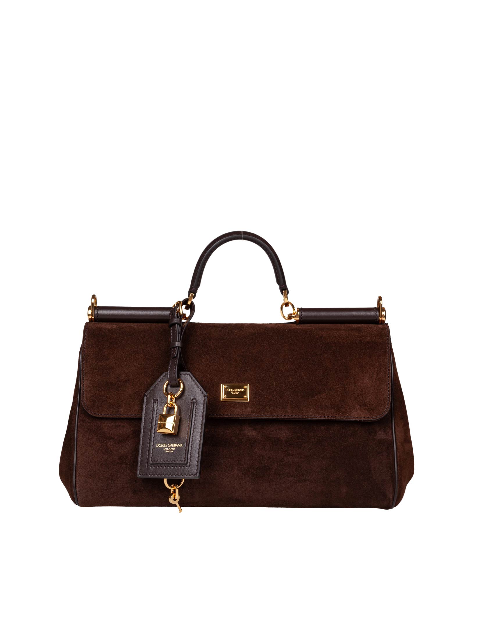 DOLCE & GABBANA EBONY SUEDE HANDBAG