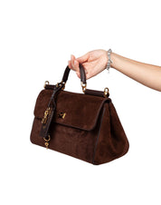 DOLCE & GABBANA EBONY SUEDE HANDBAG
