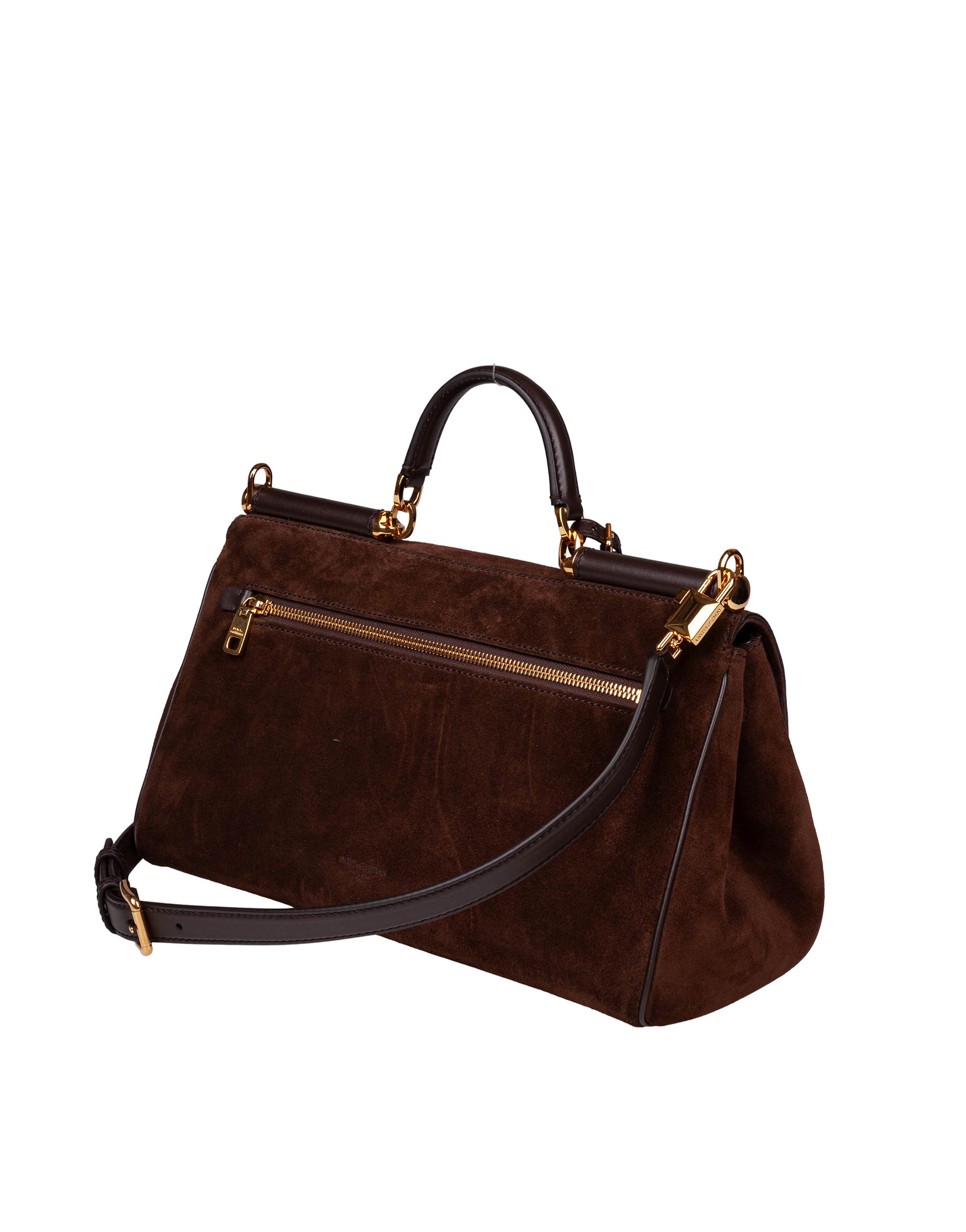 DOLCE & GABBANA EBONY SUEDE HANDBAG