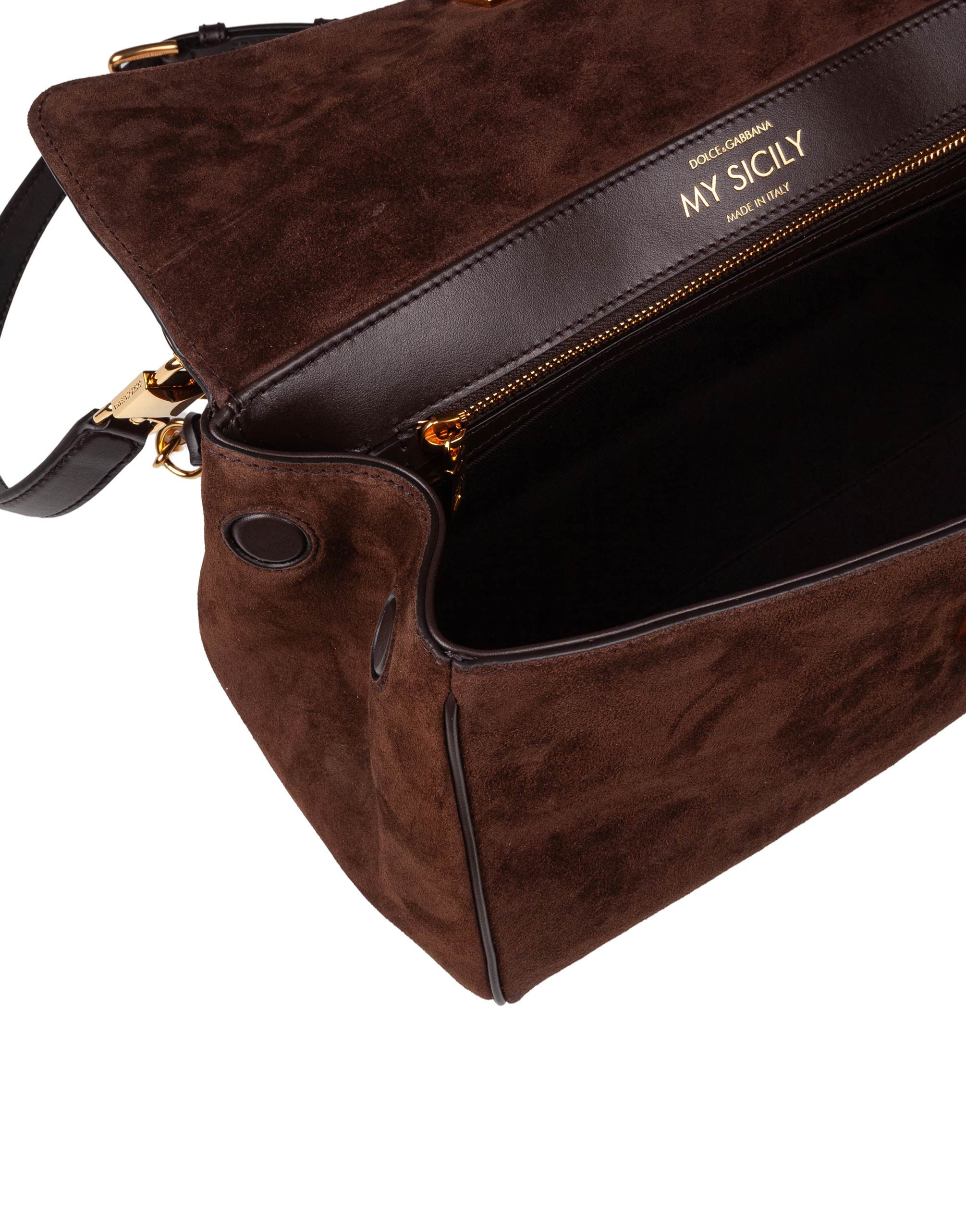 DOLCE & GABBANA EBONY SUEDE HANDBAG