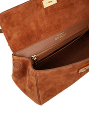 DOLCE & GABBANA BORSA A MANO IN SUEDE CARAMELLO