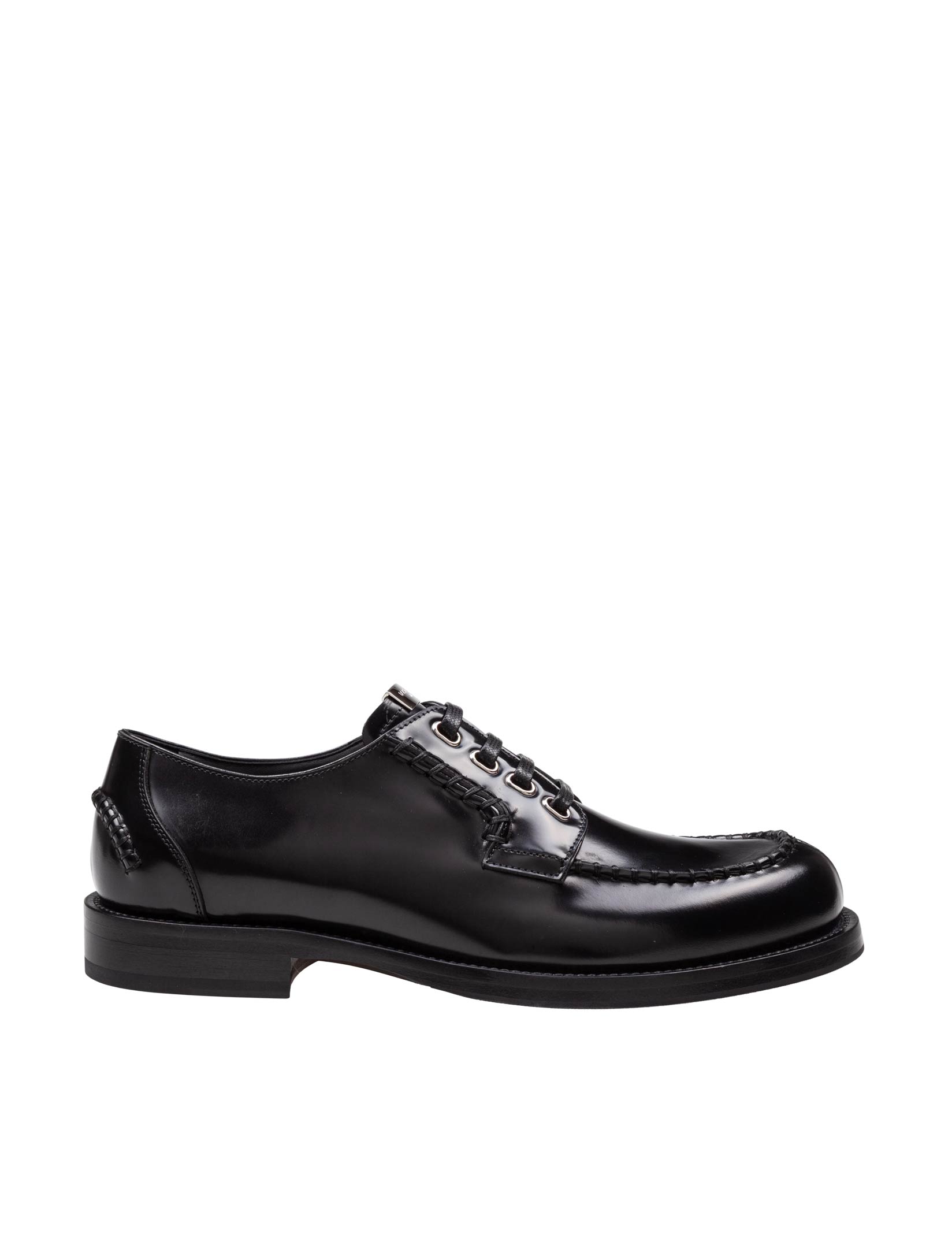 DOLCE & GABBANA BLACK LEATHER PIRATE DERBY SHOES