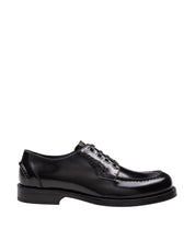 DOLCE & GABBANA BLACK LEATHER PIRATE DERBY SHOES