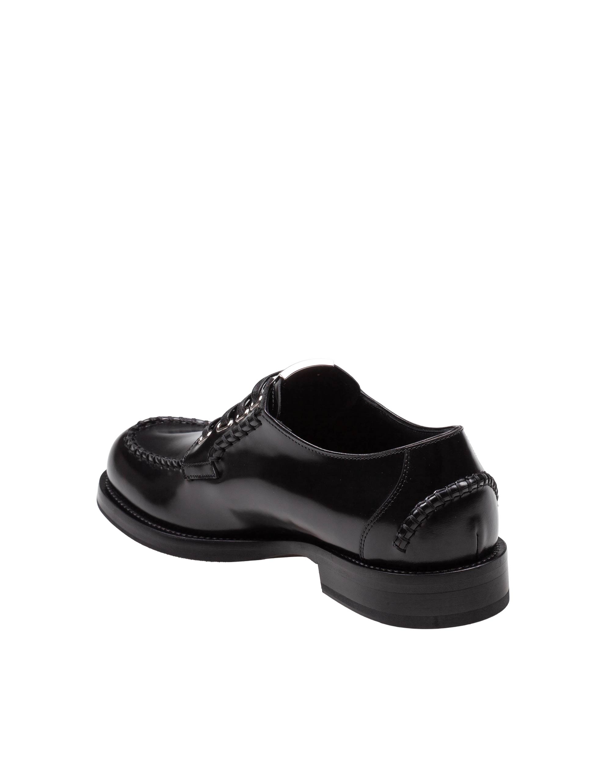 DOLCE & GABBANA BLACK LEATHER PIRATE DERBY SHOES