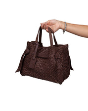 VISONA VITTORIA WOVEN LEATHER HANDBAG