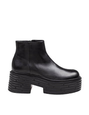 AGL BLACK LEATHER ANKLE BOOTS