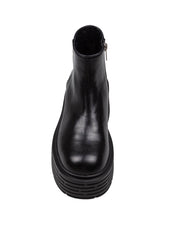 AGL BLACK LEATHER ANKLE BOOTS