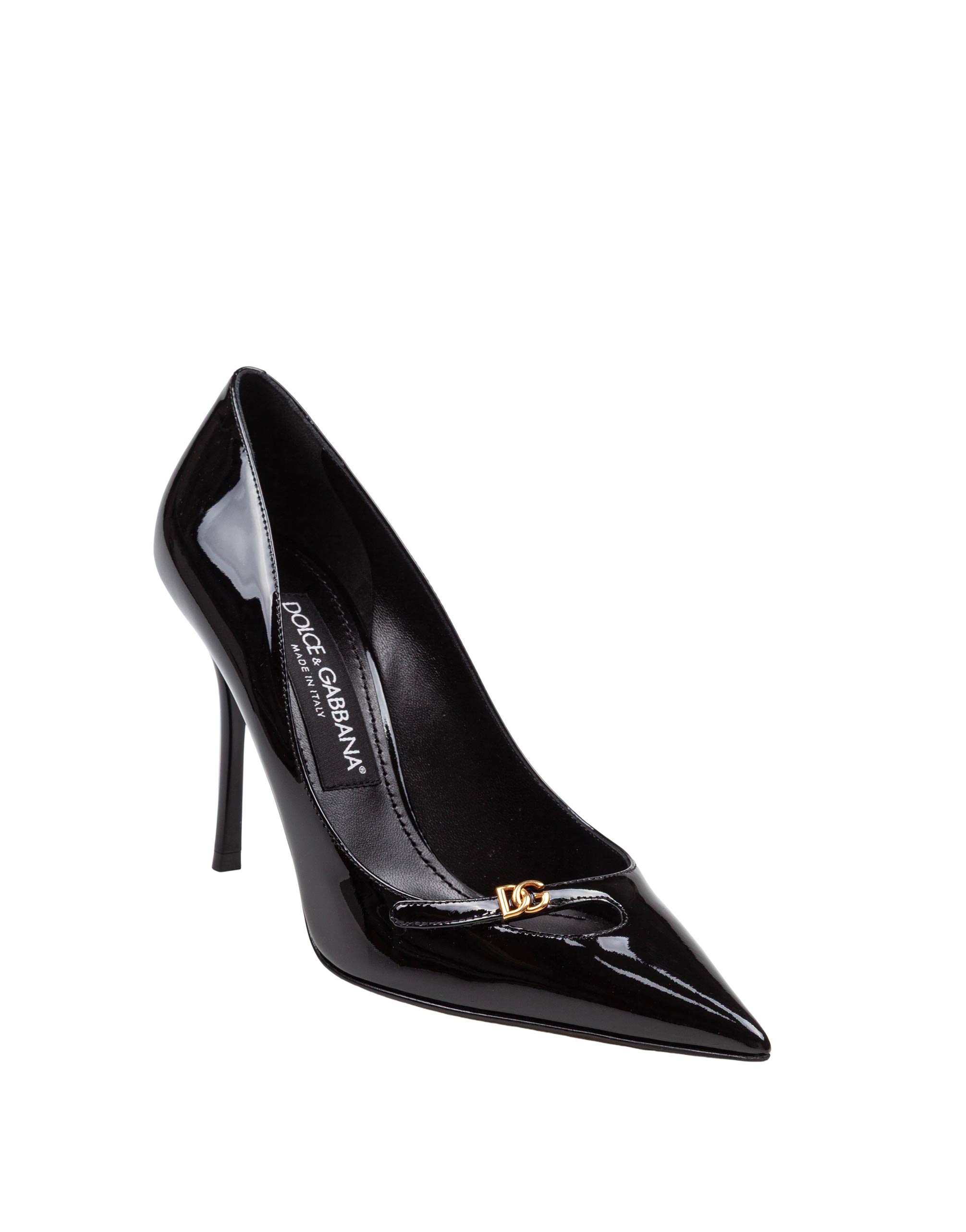 DOLCE & GABBANA BLACK PATENT LEATHER PUMPS
