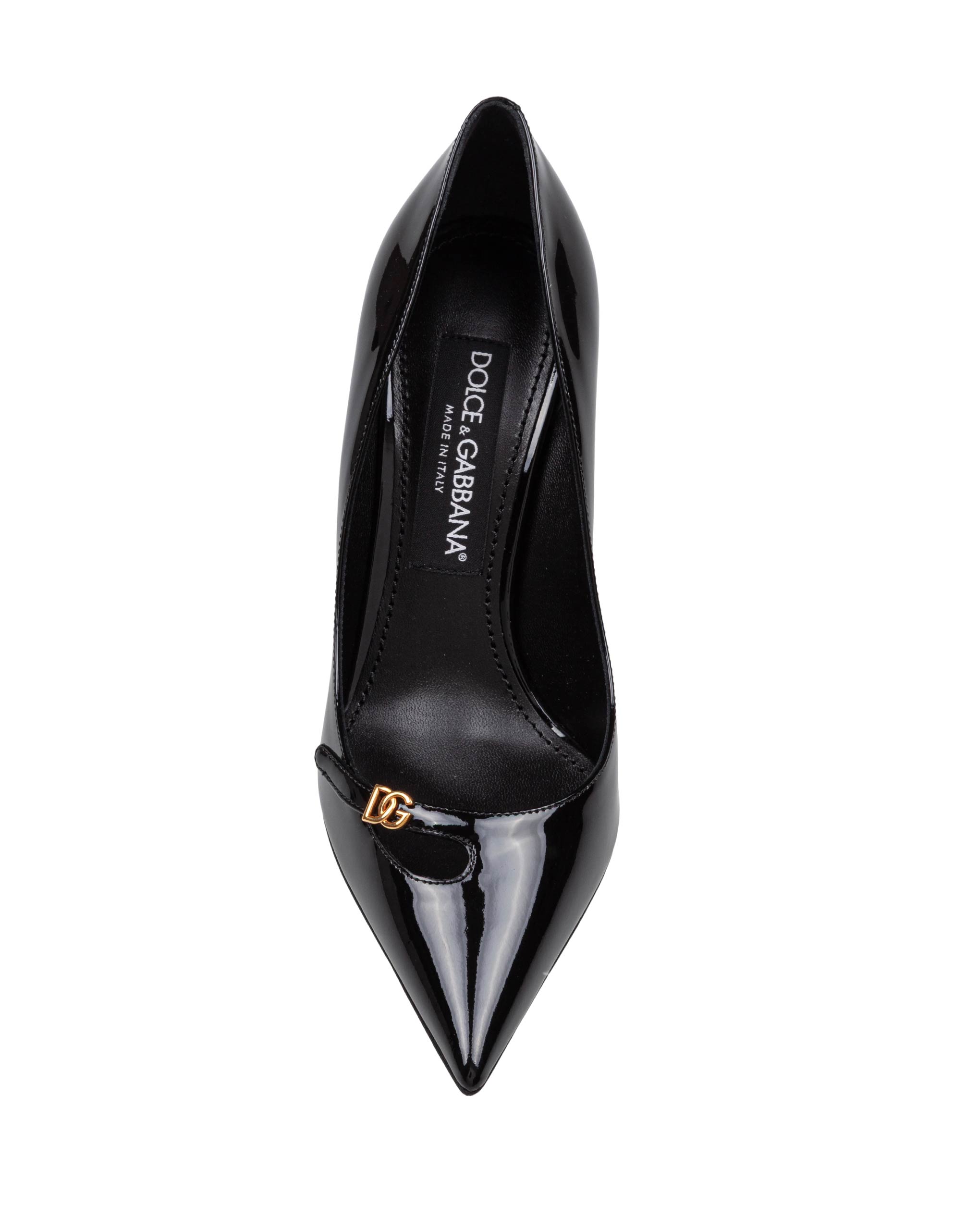DOLCE & GABBANA BLACK PATENT LEATHER PUMPS