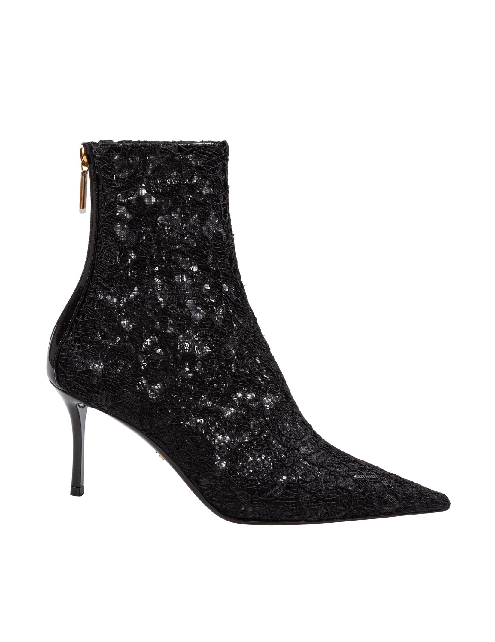 DOLCE & GABBANA BLACK LACE ANKLE BOOT