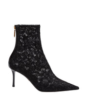 DOLCE & GABBANA BLACK LACE ANKLE BOOT