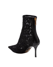 DOLCE & GABBANA BLACK LACE ANKLE BOOT