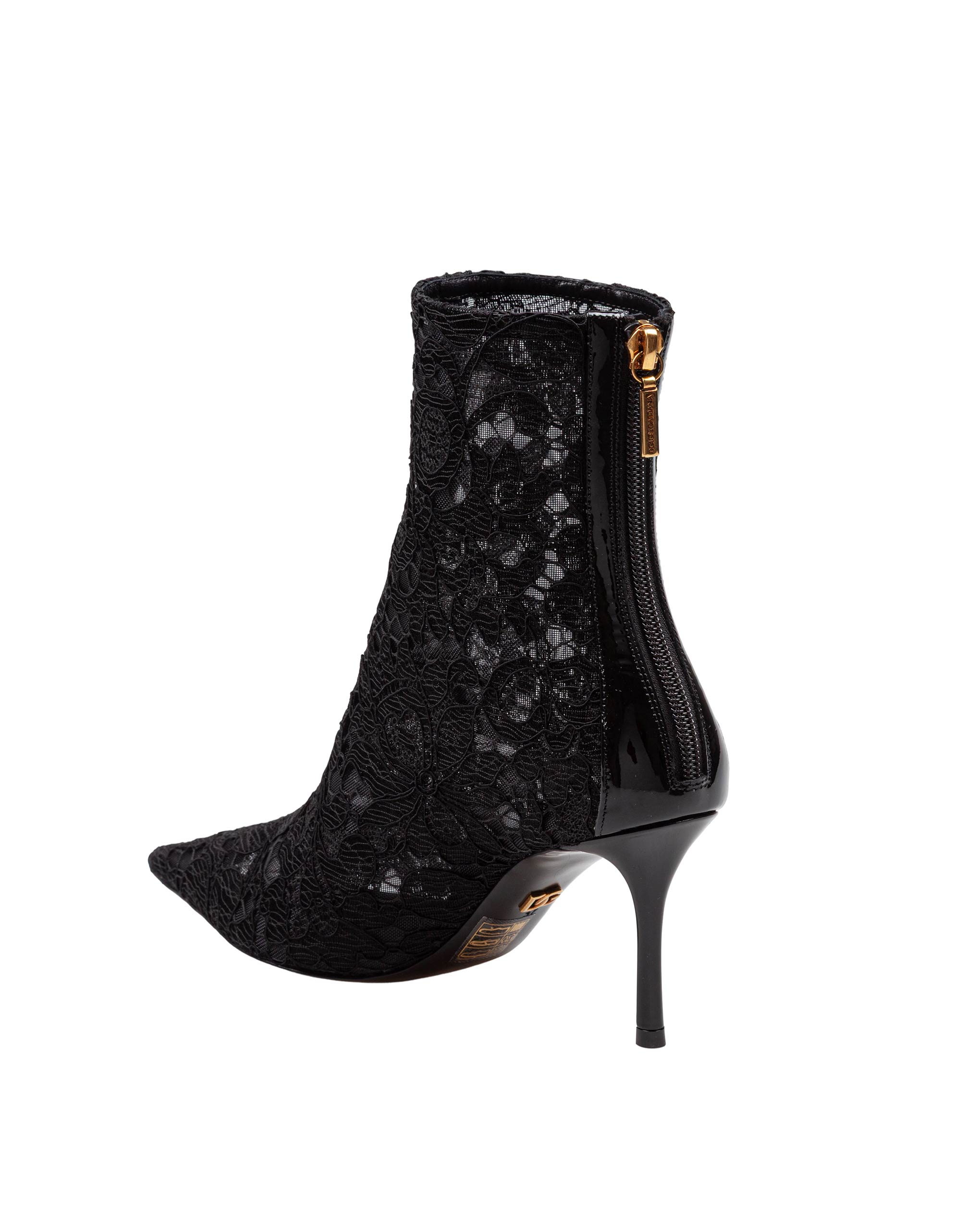 DOLCE & GABBANA BLACK LACE ANKLE BOOT