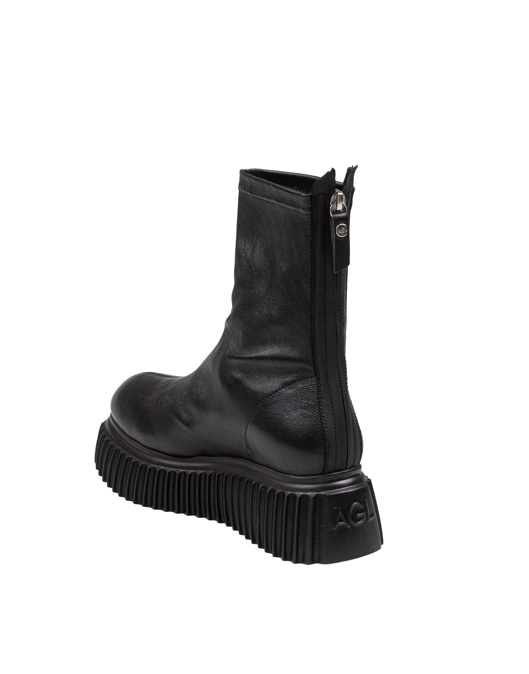 AGL BLACK LEATHER MIRABEL ANKLE BOOT