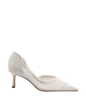 JIMMY CHOO FAIZ PUMP IN PIZZO COLORE IVORY