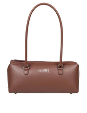 MM6 BORSA A SPALLA BAULETTO IN PELLE COLORE MARRONE