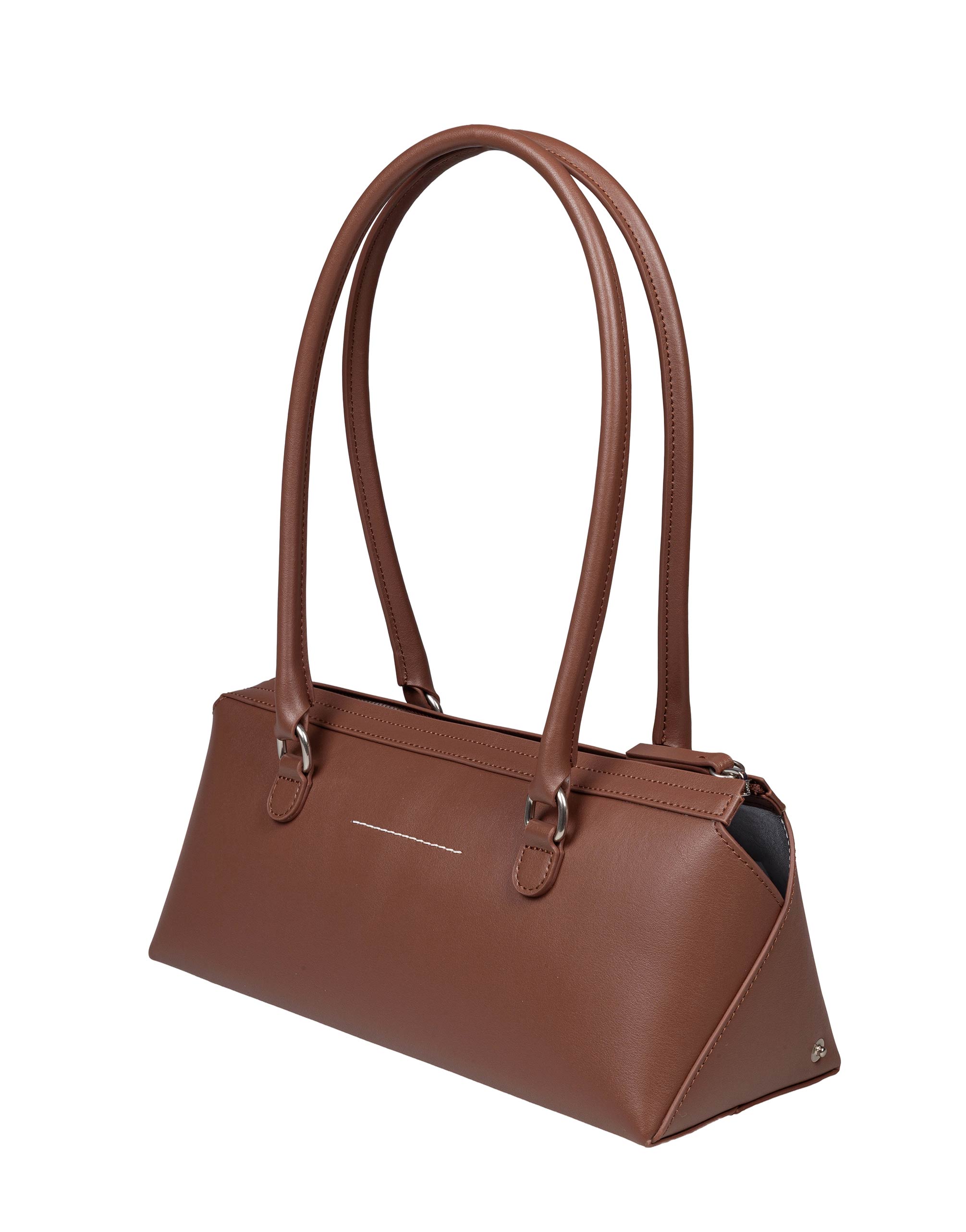 MM6 BORSA A SPALLA BAULETTO IN PELLE COLORE MARRONE