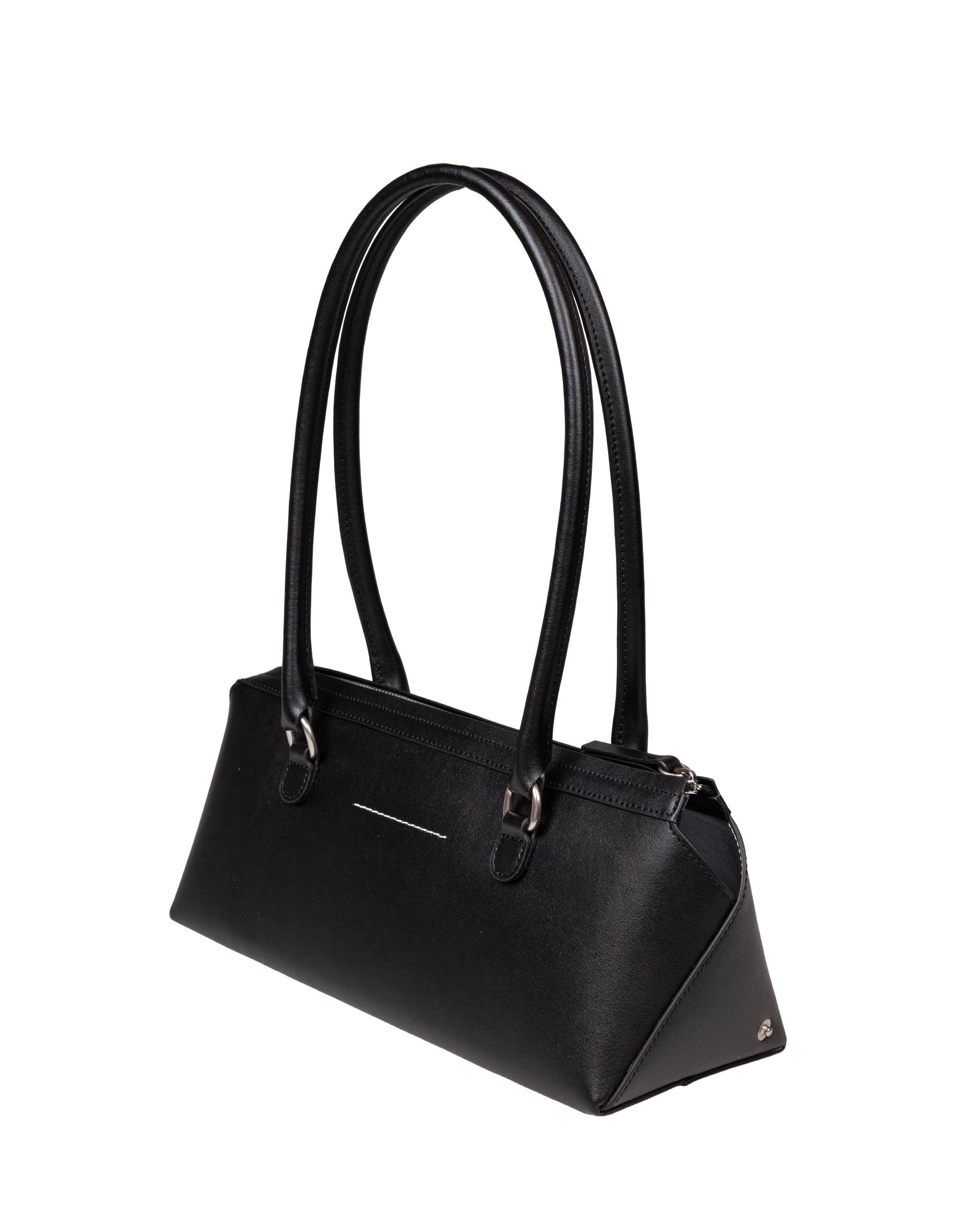 MM6 BORSA A SPALLA BAULETTO IN PELLE COLORE NERO