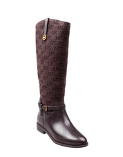 MICHAEL KORS BEVERLY FLAT BOOT IN CHOCOLATE LEATHER