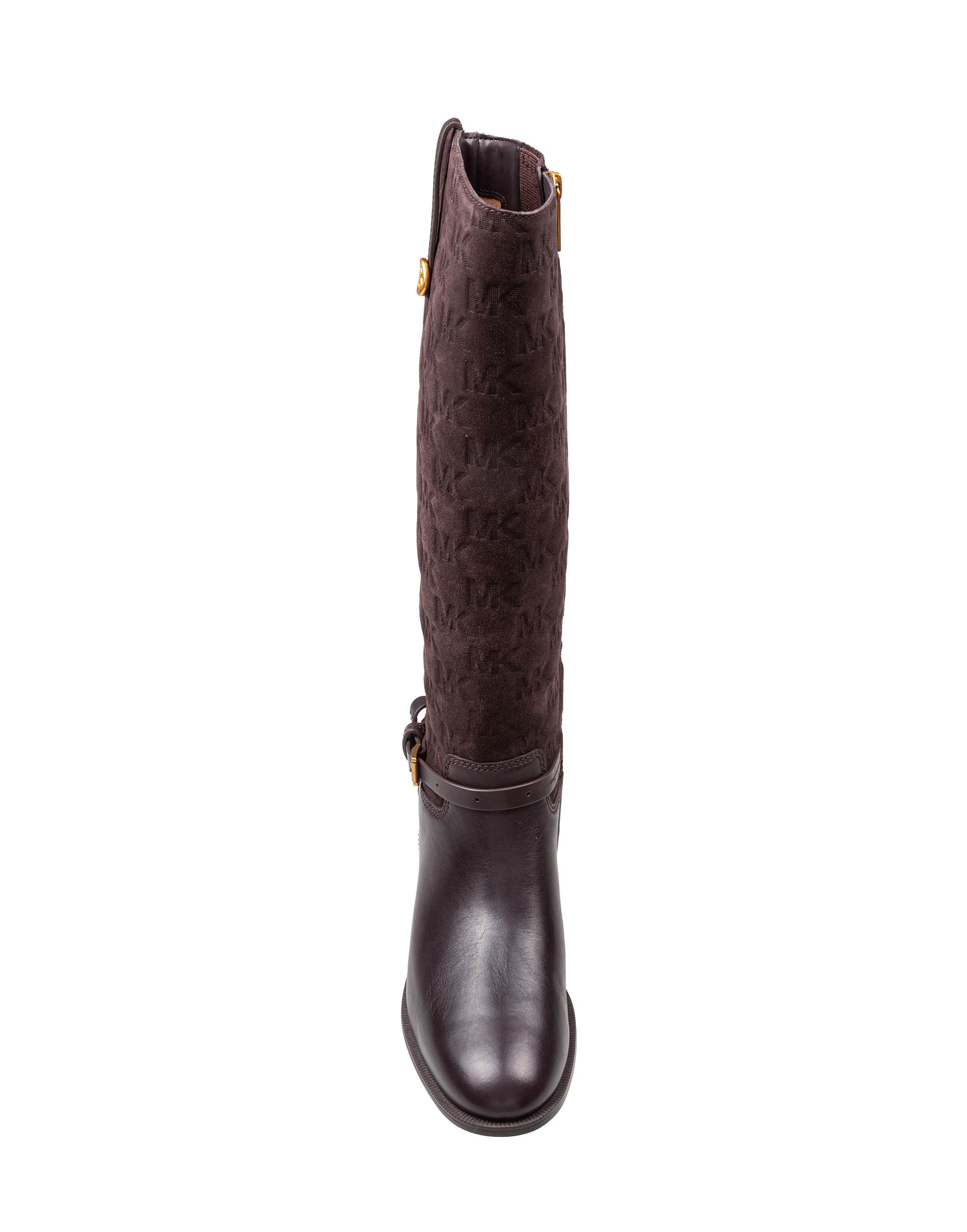 MICHAEL KORS BEVERLY FLAT BOOT IN CHOCOLATE LEATHER
