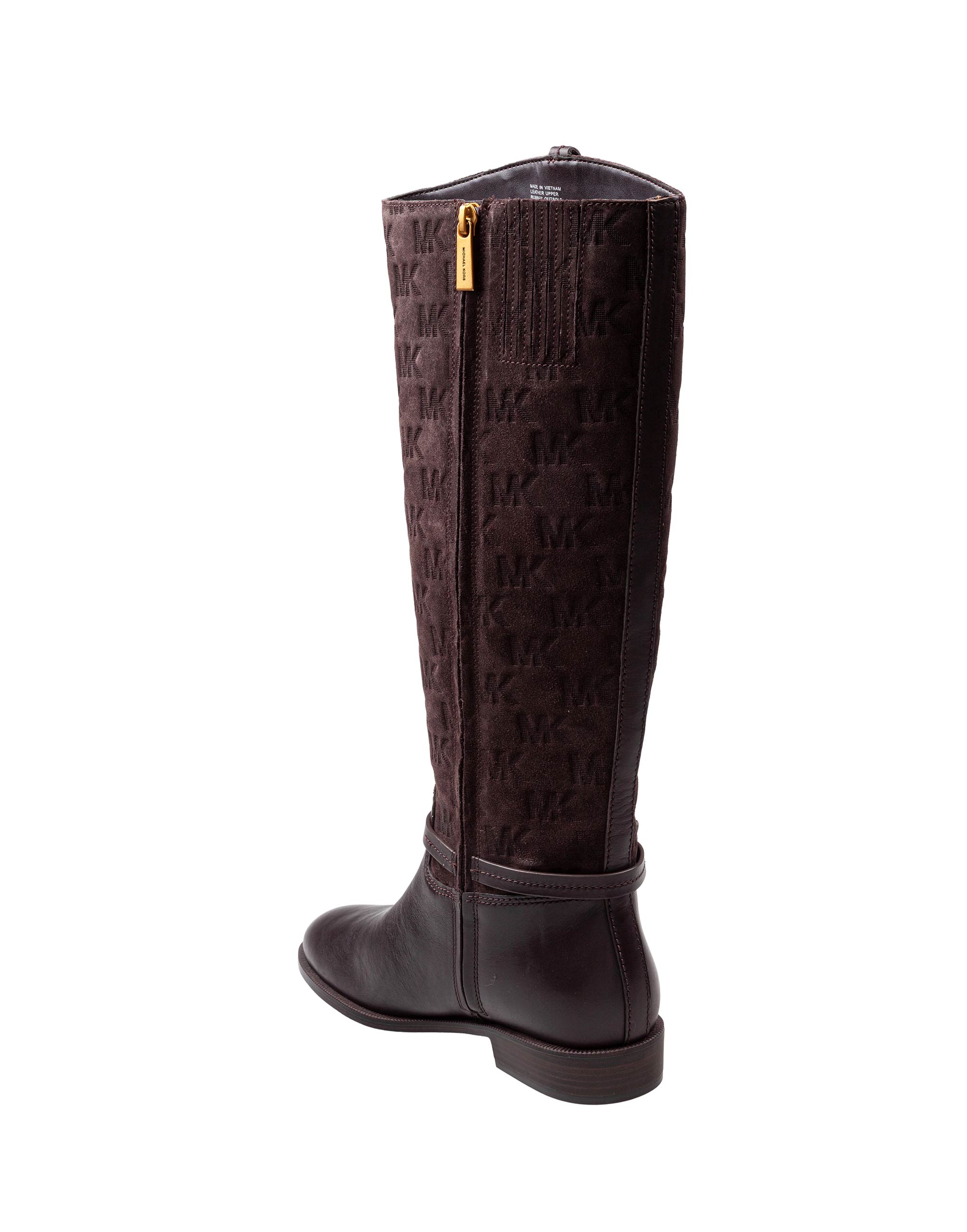 MICHAEL KORS BEVERLY FLAT BOOT IN CHOCOLATE LEATHER