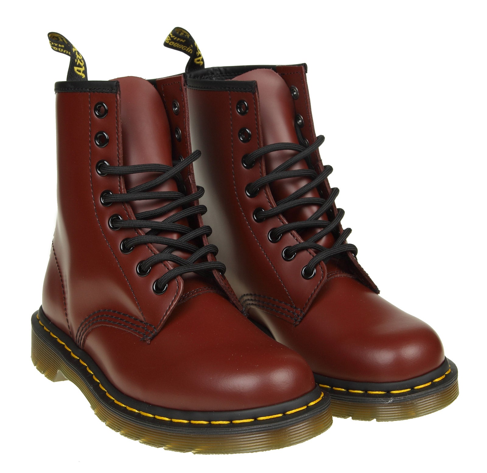 DR. MARTENS 1460 SMOOTH CHERRY RED LEATHER BOOTS