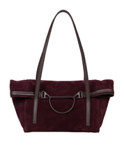 BORBONESE WAVW SUEDE SHOPPING BAG