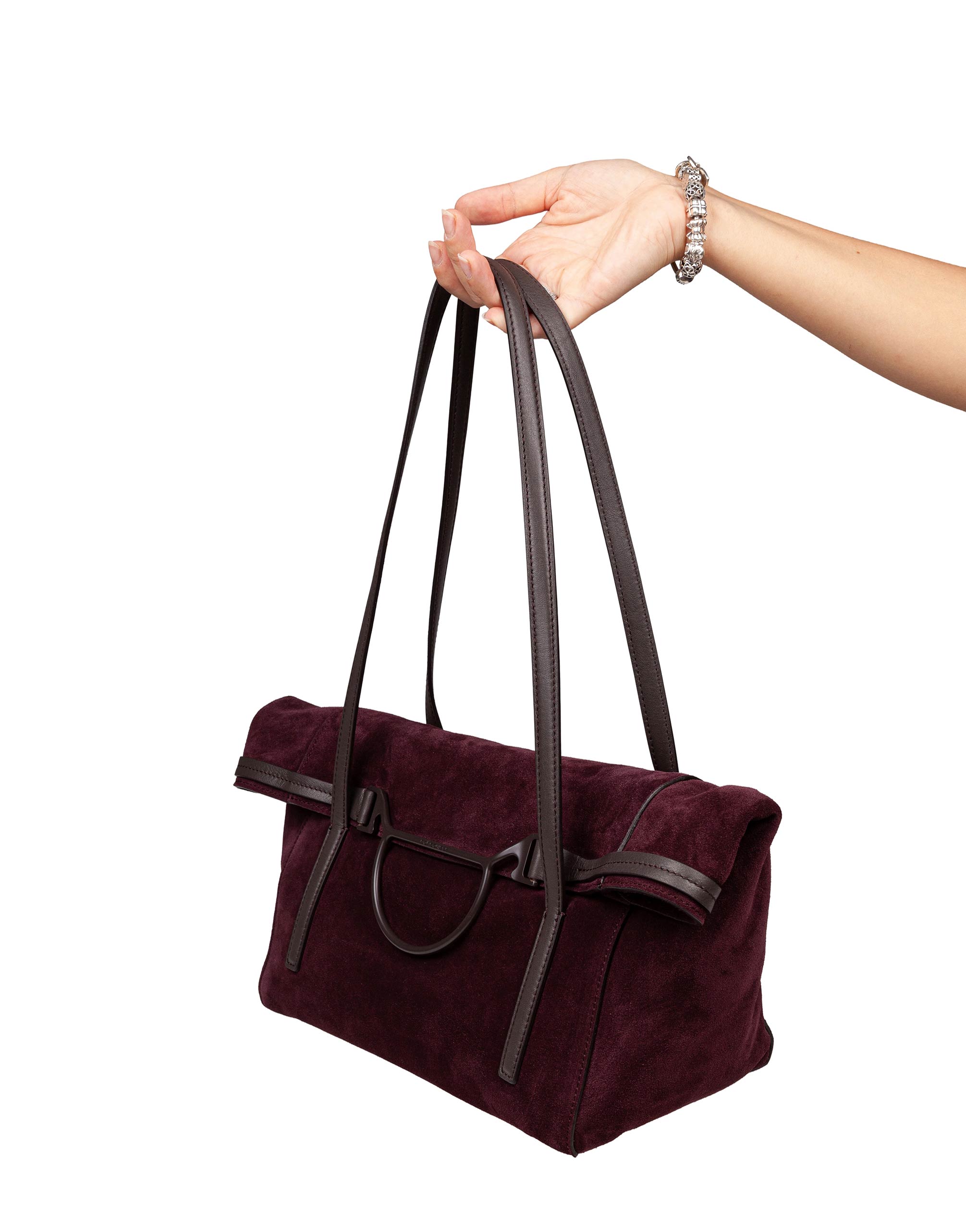 BORBONESE WAVW SUEDE SHOPPING BAG