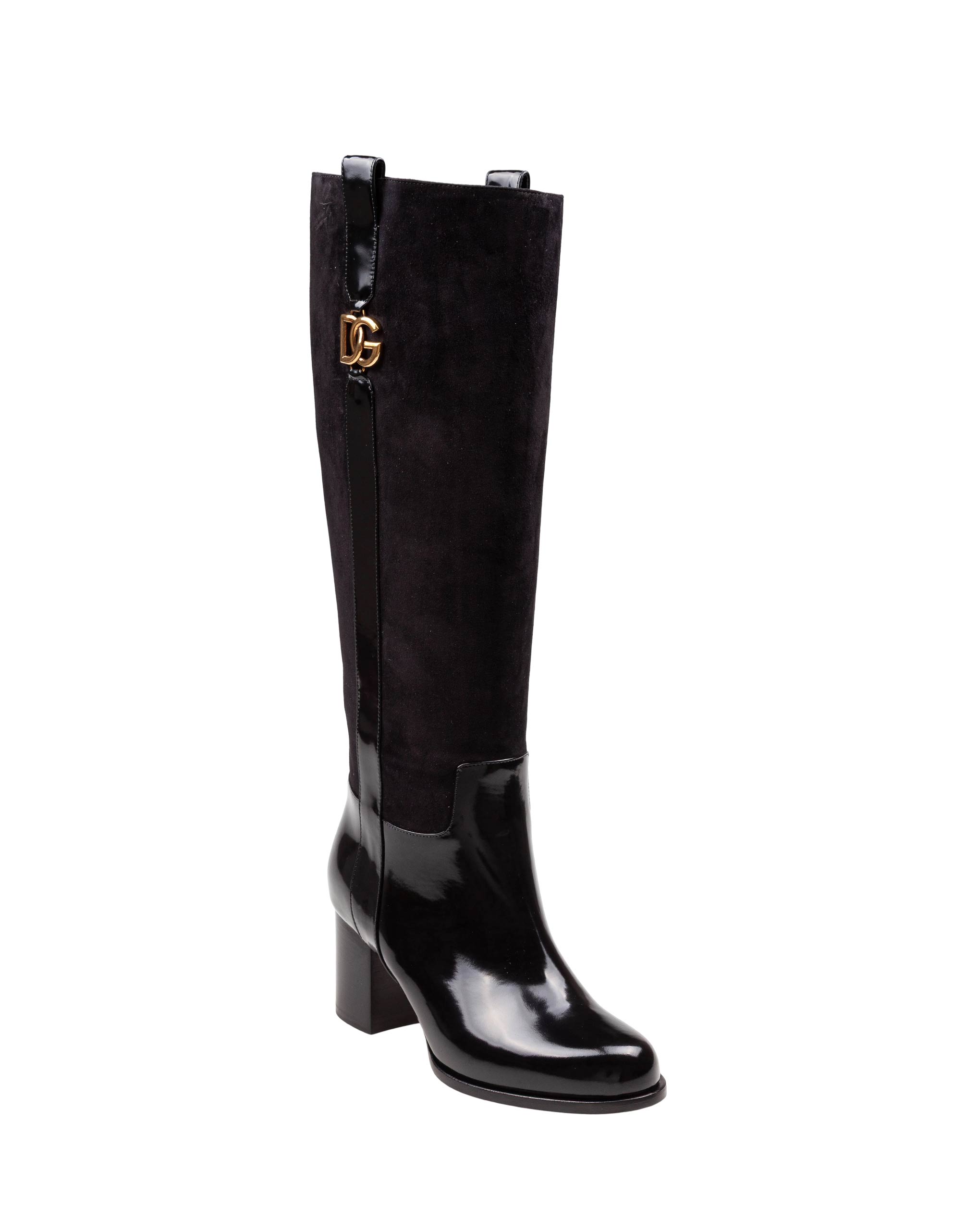 DOLCE & GABBANA SUEDE RIDING BOOT BLACK