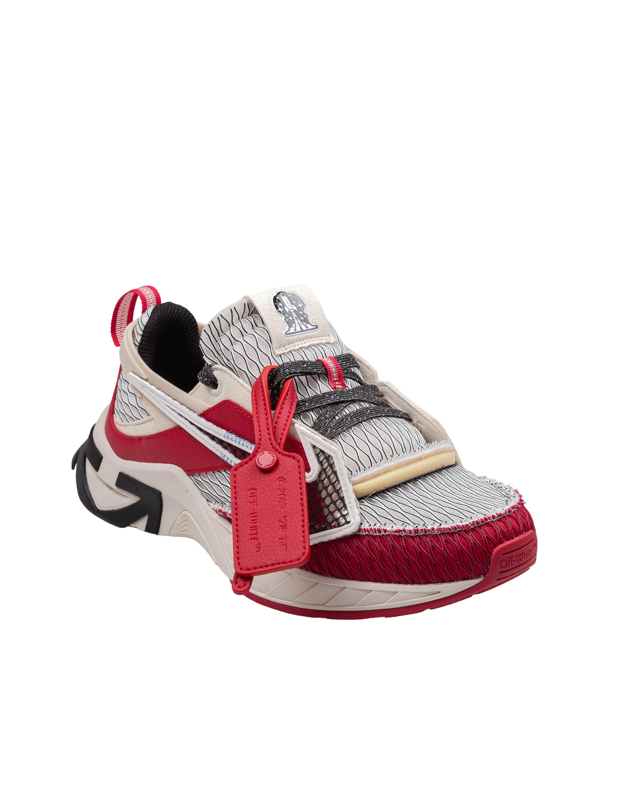 OFF WHITE SNEAKERS SPACE MEMO IN MESH ROSSO E NERO