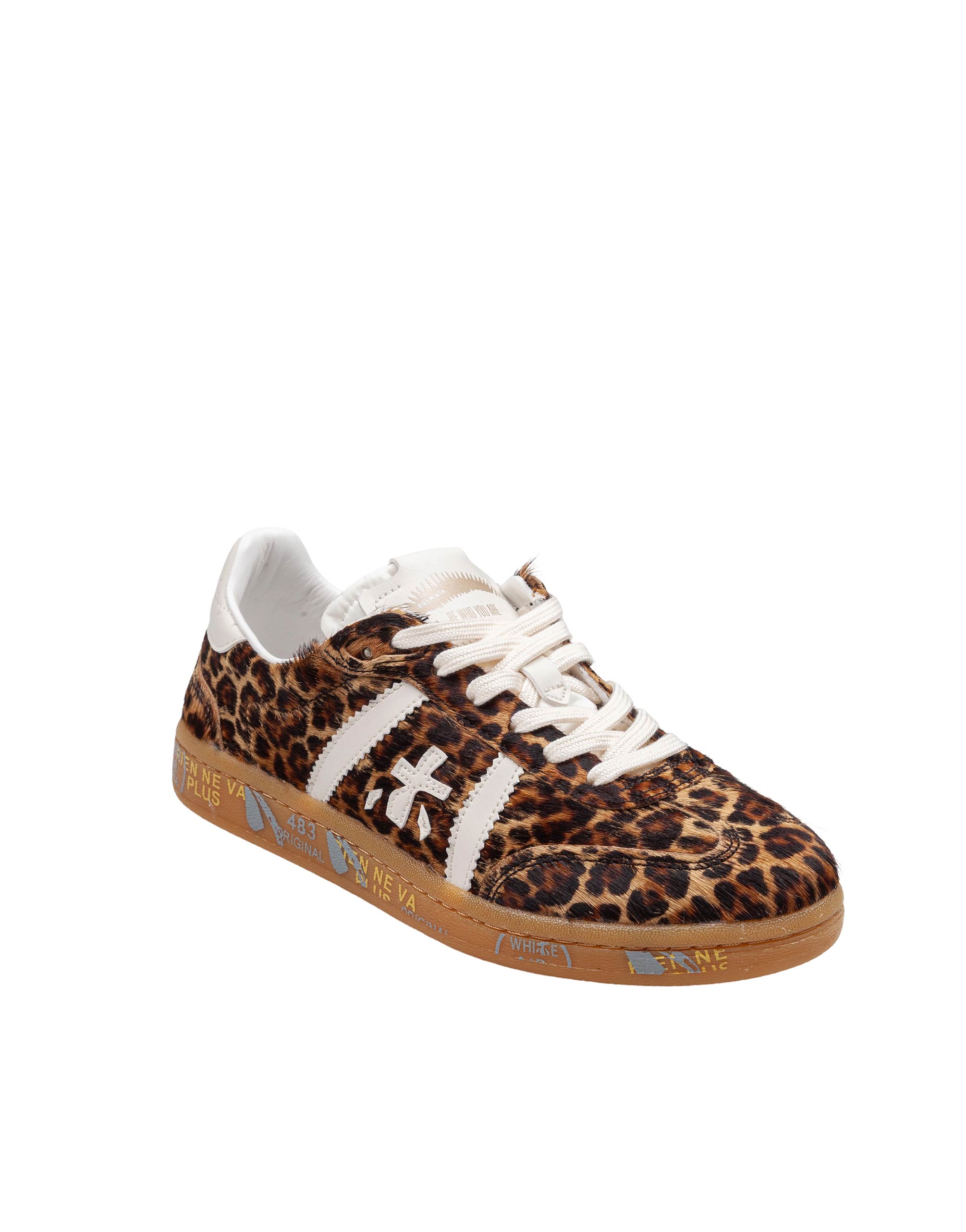 PREMIATA BONNIE SNEAKERS IN LEOPARD PRINT PONY HAIR