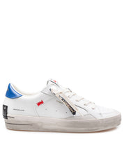 CRIME SNEAKERS K8 DELUXE IN WHITE AND BLUE LEATHER