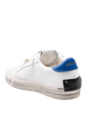 CRIME SNEAKERS K8 DELUXE IN WHITE AND BLUE LEATHER