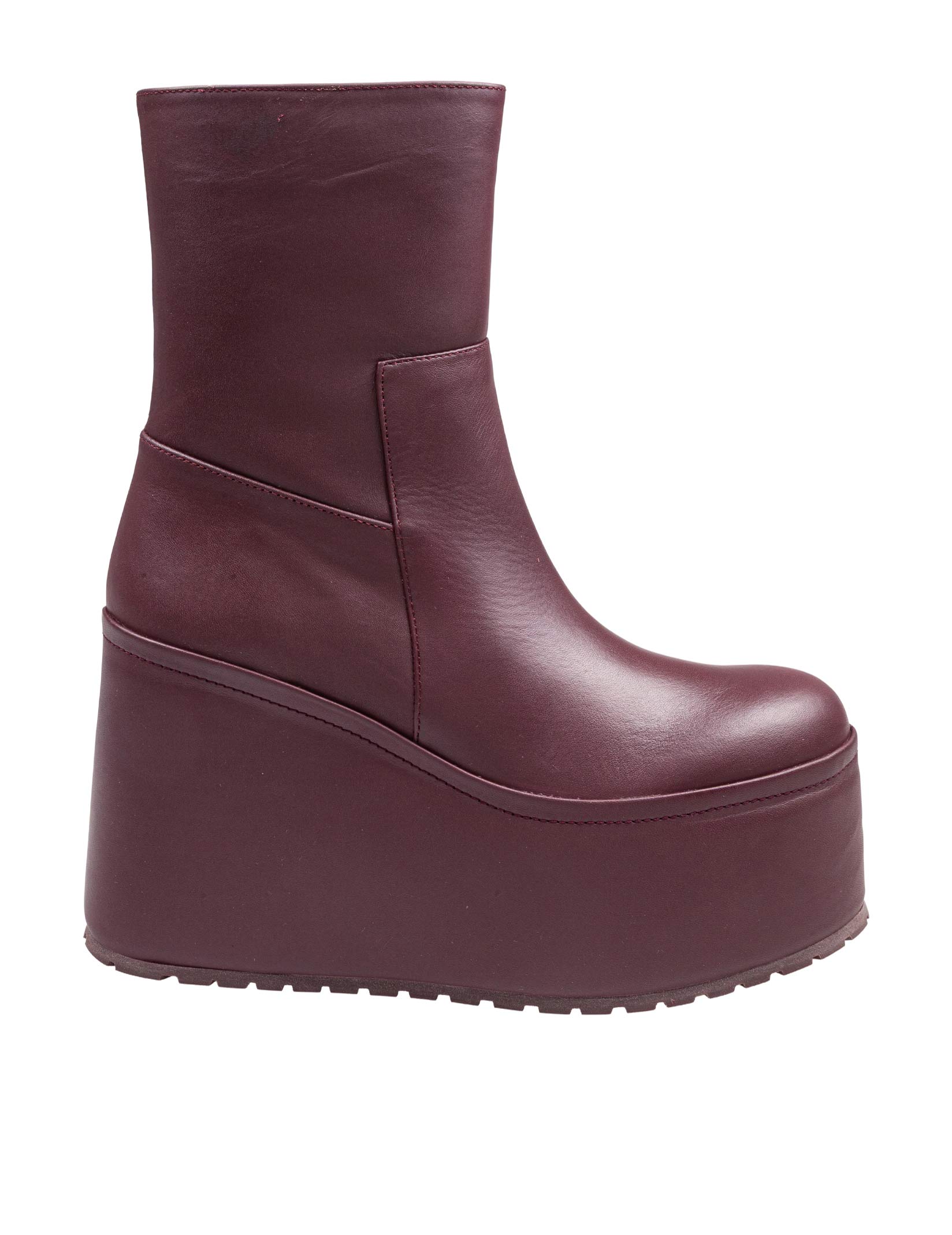PALOMA BARCELO' BARTA ANKLE BOOT IN BURGUNDY NAPPA LEATHER
