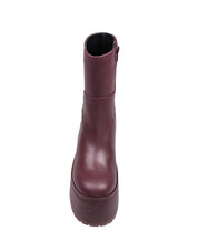 PALOMA BARCELO' BARTA ANKLE BOOT IN BURGUNDY NAPPA LEATHER
