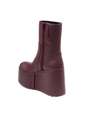 PALOMA BARCELO' BARTA ANKLE BOOT IN BURGUNDY NAPPA LEATHER
