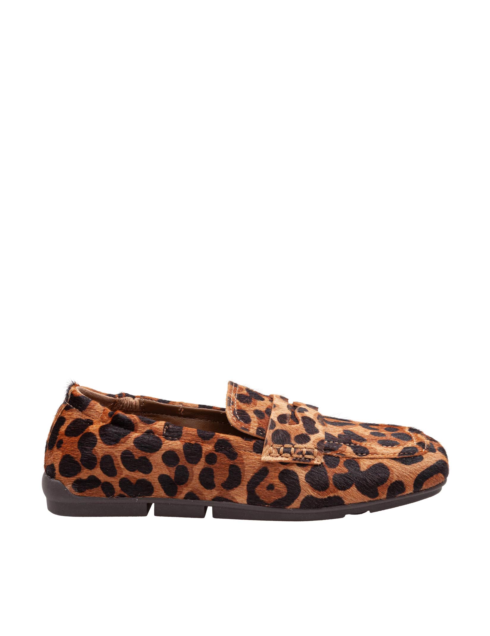 ASH BARKLEY LEOPARD-PRINT PONY HAIR LOAFERS