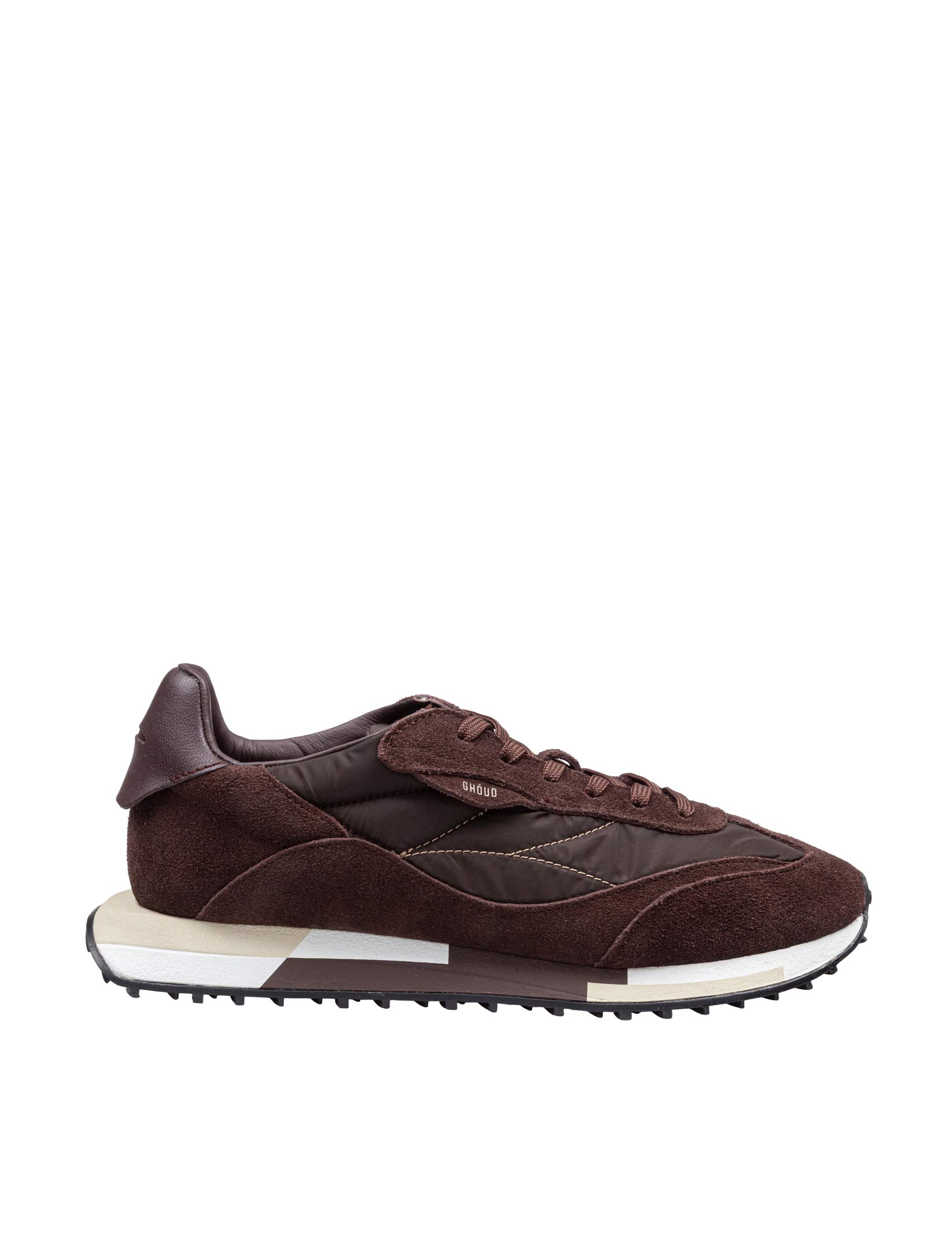 GHOUD SNEAKERS RUSH M9 LOW IN NYLON E SUEDE COLORE CACAO