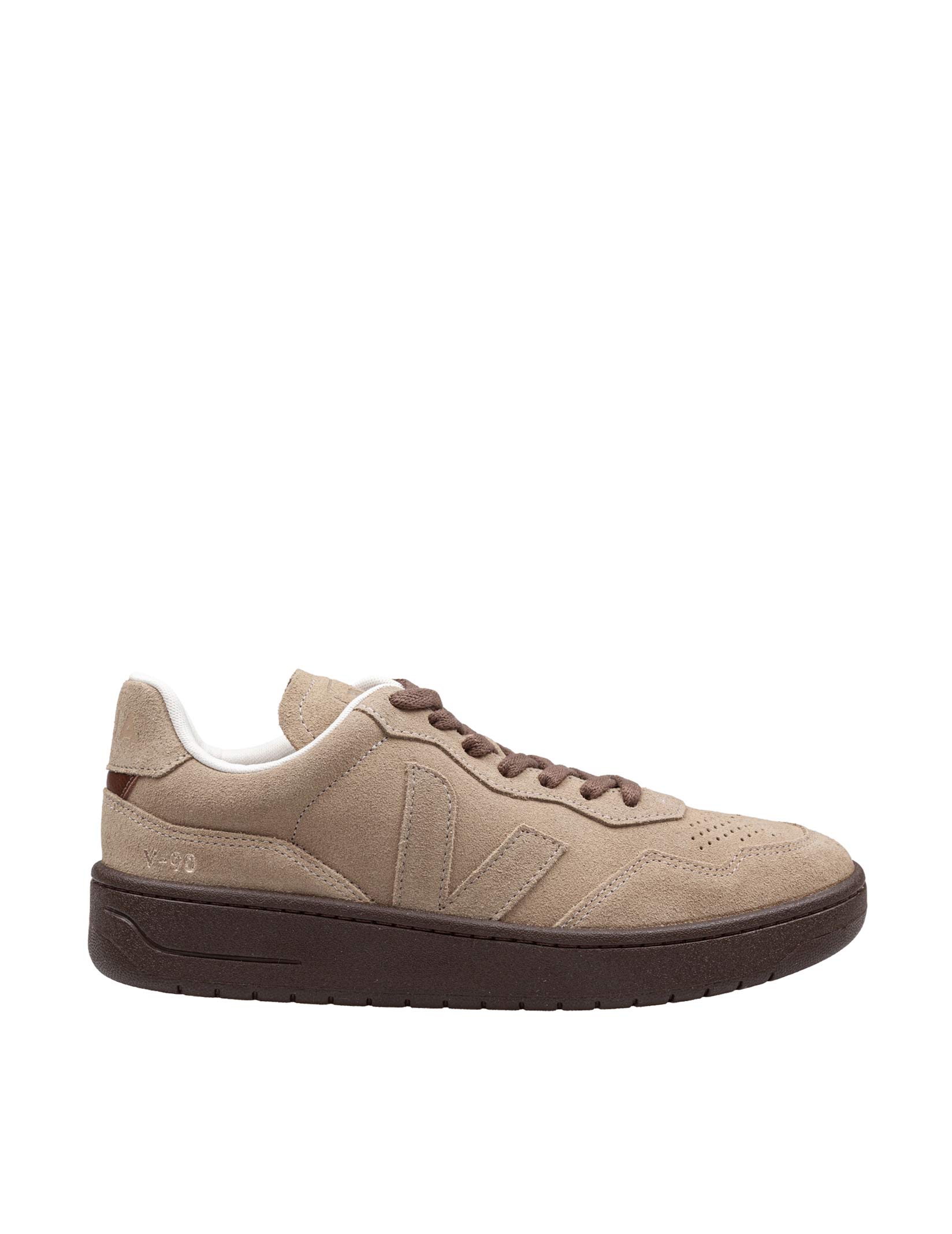 VEJA V-90 TAUPE SUEDE SNEAKERS
