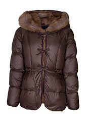 PEUTEREY VERTIS SHORT DOWN JACKET IN FAUX FUR