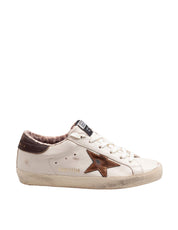 GOLDEN GOOSE SUPER-STAR LEATHER SNEAKERS WITH LAMINATED STAR