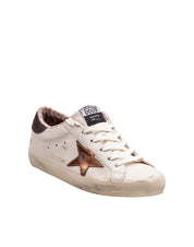 GOLDEN GOOSE SUPER-STAR LEATHER SNEAKERS WITH LAMINATED STAR